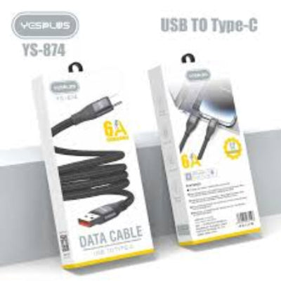 YESPLUS braided USB TO TYPE-C DATA CABLE 6A