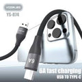 YESPLUS braided USB TO TYPE-C DATA CABLE 6A