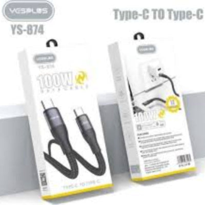 YESPLUS braided TYPE-C TO TYPE-C DATA CABLE 100w