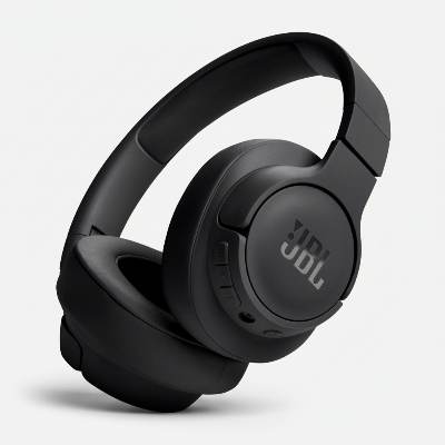 JBL Black Headphones - Light Grey Background