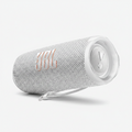 JBL Flip 6 White - Light Grey Background with Shadow