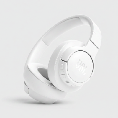 JBL Tune 720BT White - Light Grey Background with Shadow